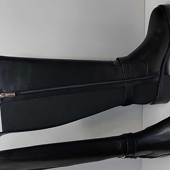 TOMMY HILFIGER NEW BLACK KNEE HIGH BOOTS SZ 7.5 - Picture 5 of 12